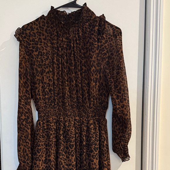 Leopard Print Long Sleeve Dress - Picture 1 of 3